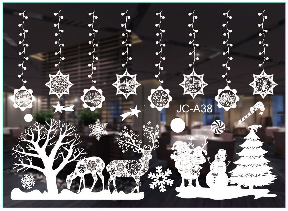 Christmas decorations store window stickers