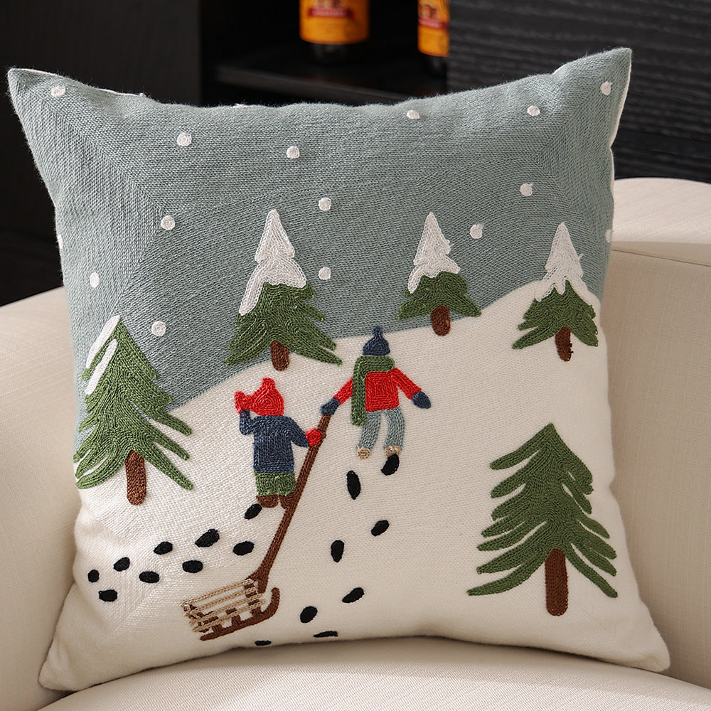 Christmas Festival Pillow Cover Home Snowflake