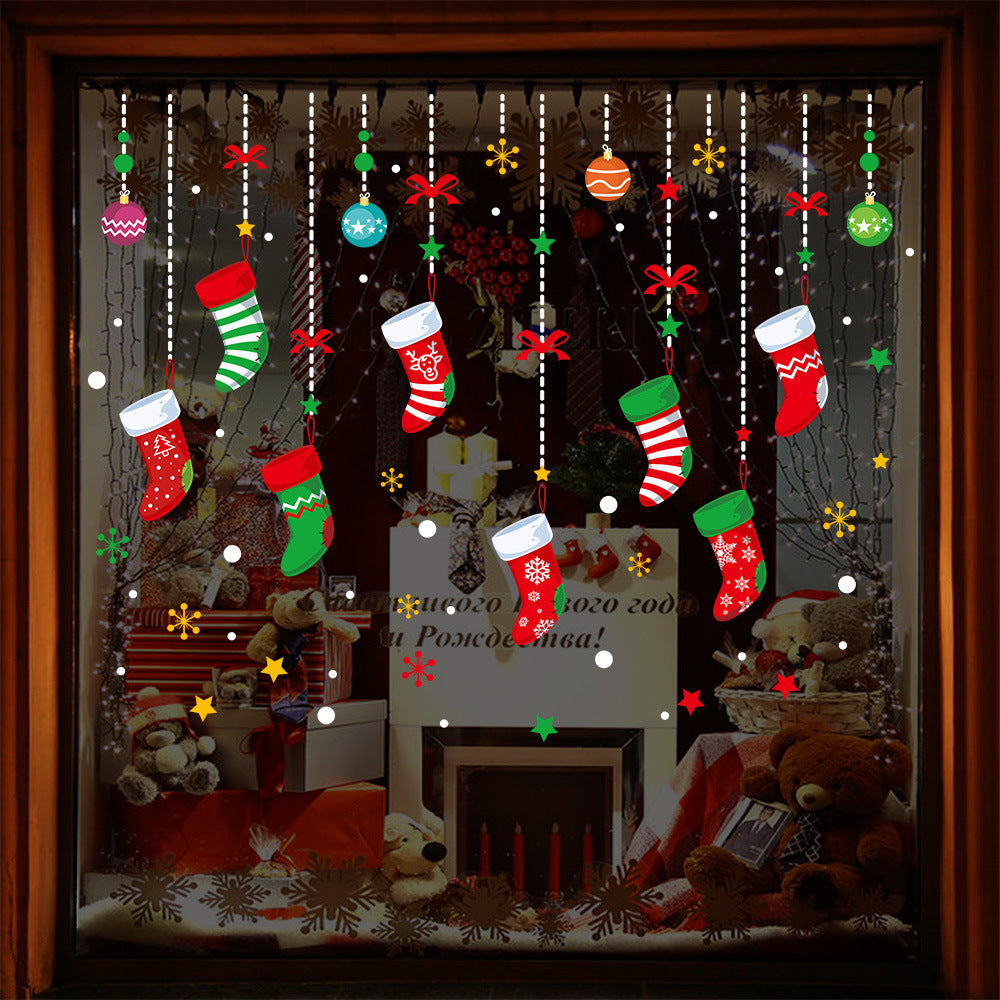 Christmas decorations store window stickers