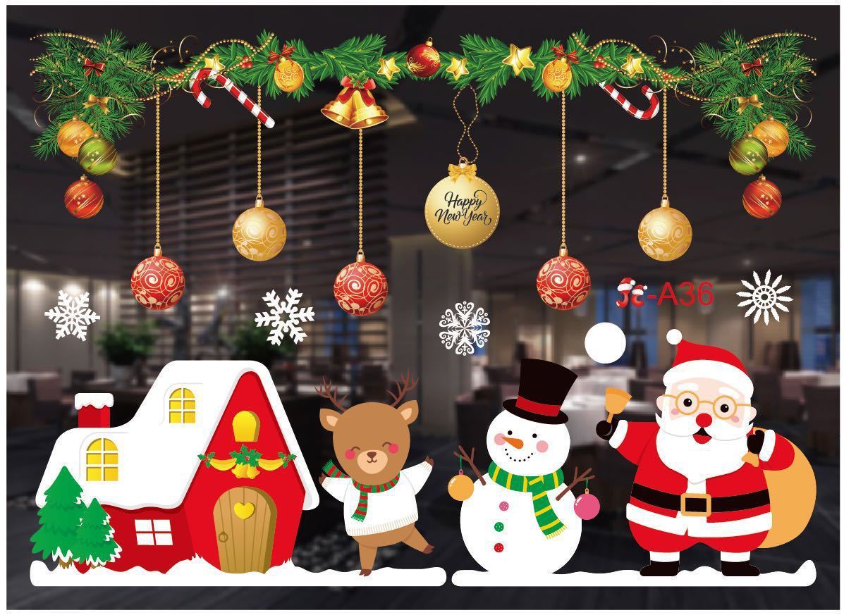 Christmas decorations store window stickers