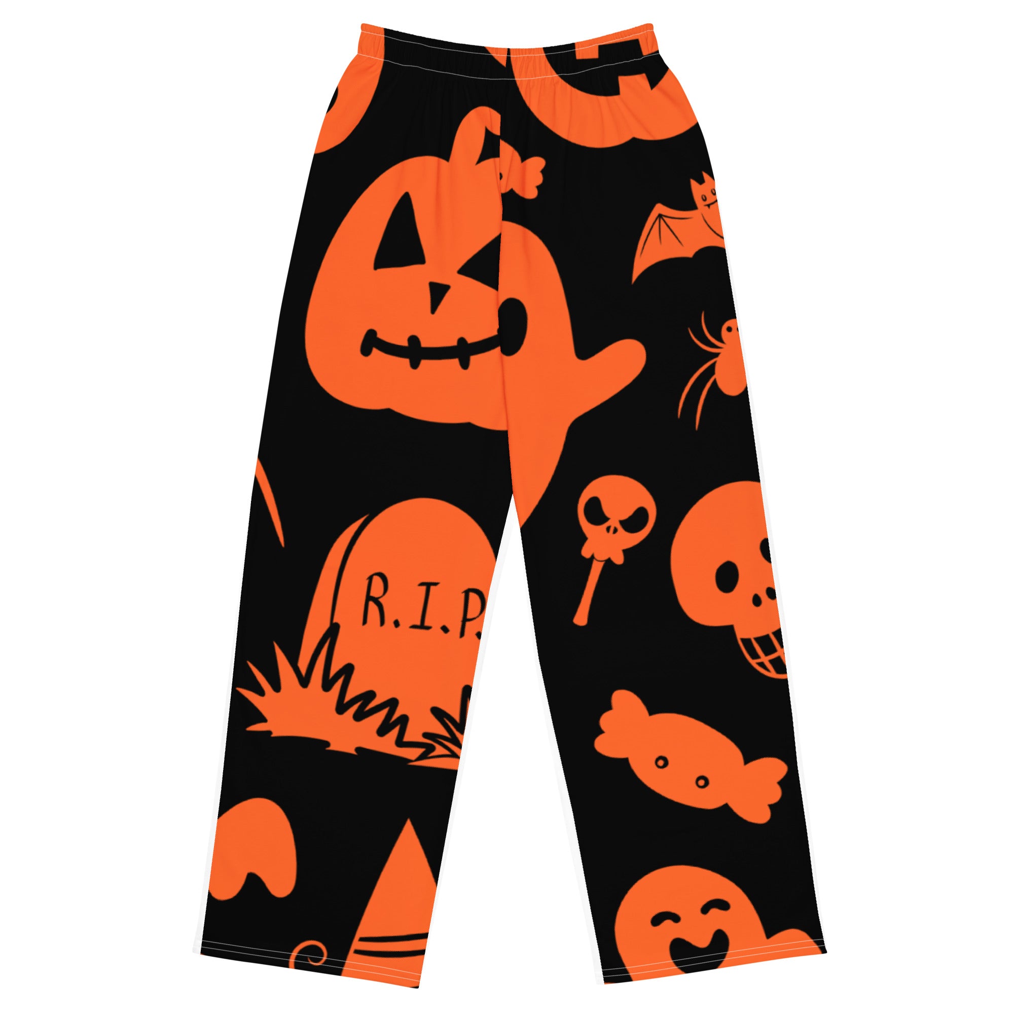 All-over Halloween print unisex wide-leg pants