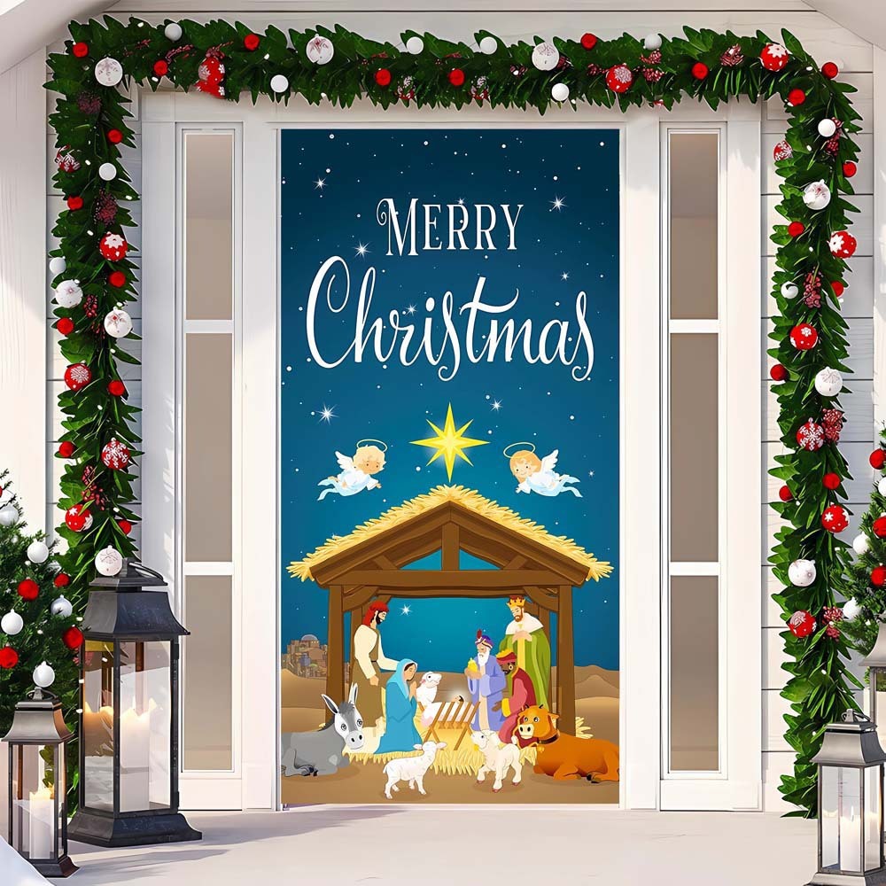 Christmas Curtain Decoration Hanging Cloth Background