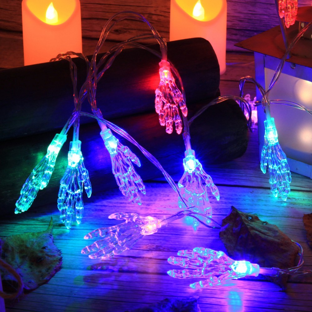 LED String Lights Halloween Ghost Hand For Halloween Outdoor Waterproof Decorations Halloween Indoor Warm White Lamp Decorations