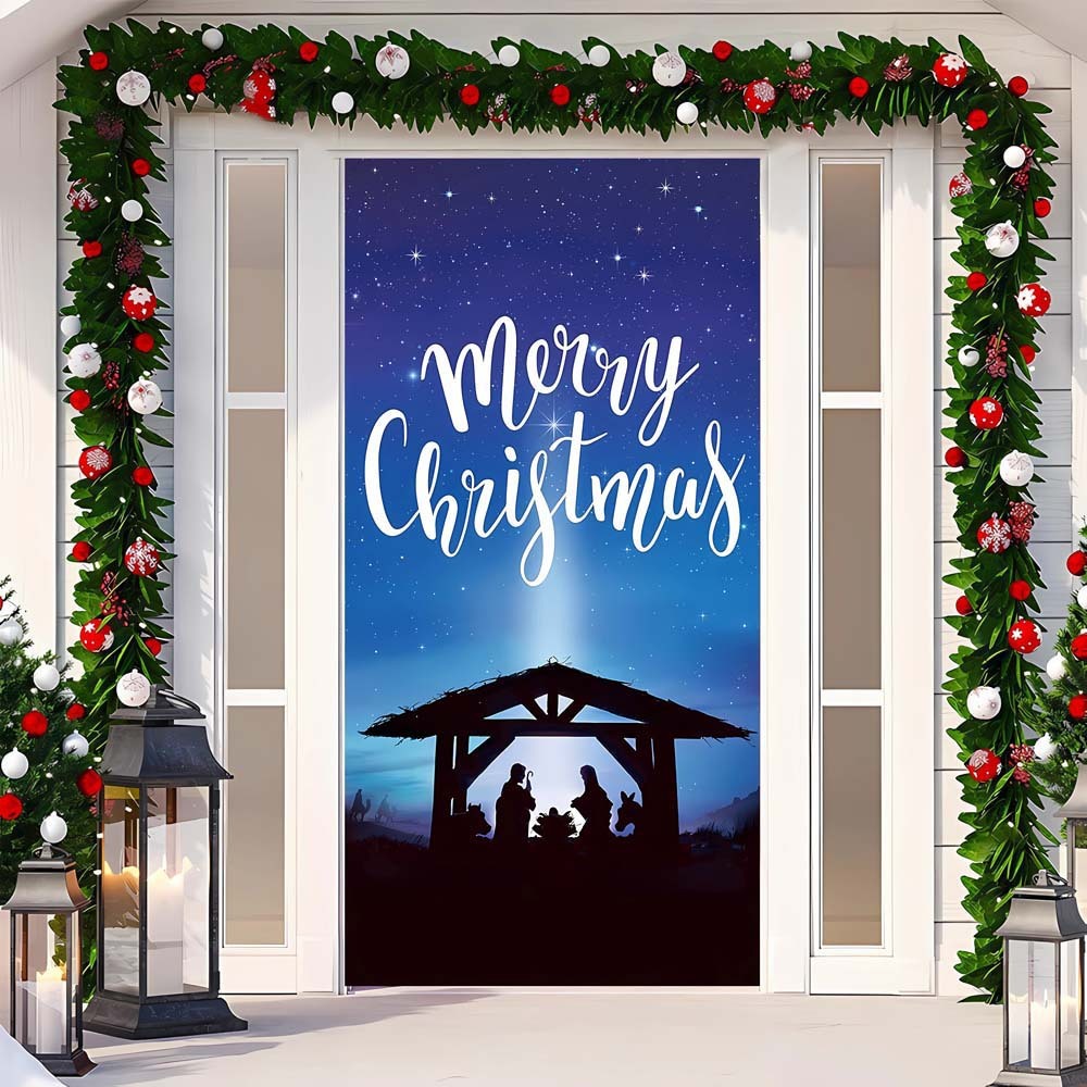 Christmas Curtain Decoration Hanging Cloth Background